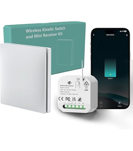 Interrupteur Sans Fil Pour éclairage – Kit 1 émetteur + 4 Récepteurs, Pas De Fil, Portée 300m | Installation Facile