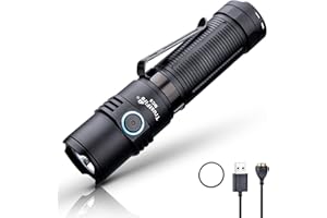 TrustFire MC5 Linterna, Linterna Led Recargable de 3300 Lúmenes, Más Brillante Linterna Táctica, Linternas LED Alta Potencia IPX8 Impermeable, Linterna de Caza con 5 Modos