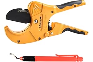 DOMINOX Pipe Cutter Set, 64mm (2 1/2'' O.D.) Ratchet Type Pipe Cutter with Deburring Tool for PVC and PPR Plastic Hoses Professional Plumbers and DIY Home Worker (64MM 2 Set)