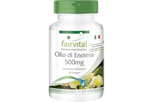 Fairvital | L'olio di enotera 500mg - per 45 giorni - alto dosaggio - 90 capsule - ricco di GLA