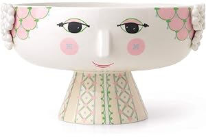Bjørn Wiinblad Eva Frauenkopf Schale auf Fuß aus Porzellan in der Farbe Soft Pink, Größe: 14,5 x 24cm, 54043