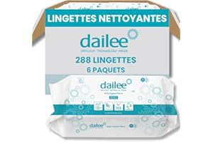 Dailee Lingettes Hygiène Adulte XL - 288 Lingettes Corps Nettoyantes Humides pour Incontinence et Hygiène Intime - Adultes, Personnes Agées, Patients Alités - 6 Paquets