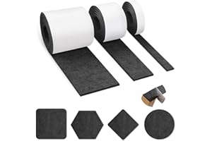 ‎AUCKPURE Auckpure Filzgleiter selbstklebend, 3 Rollen, Filzgleiter, schwarzer Filz, 100 cm x 10 cm, 100 cm x 5 cm, 100 cm x 2 cm, Möbelgleiter, Tisch- und Stuhlschutzschicht, Stuhlfilzgleiter