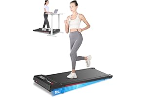 HOME FITNESS CODE Walking Pad with Incline, 2.5HP Under Desk Treadmills for Home, Portable Motorized Electric Walking Machine with LED Display & Remote, Adjustable Speed, No Assembly
