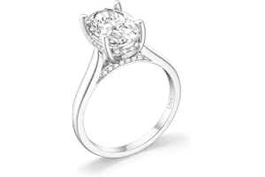 SEVENWELL Women's 925 Sterling Silver Solitaire Wedding Rings 4.5 Carat Eternity Promise Rings Bridal Ring Jewellery Gifts with Box