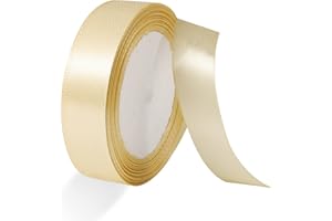 Ruban Satin Doré, 20mm x 22m Ruban Satin Décoratif Ruban Satiné Emballage Cadeaux pour Saint-Valentin Mariage Anniversaire Fête Baptême Accessoire Bricolage