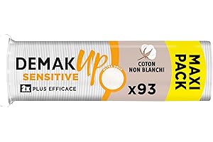 Demak'Up Sensitive Disques Cotons à Démaquiller - Visage et Yeux - 100% Fibres de Coton Naturelles - 93 Cotons