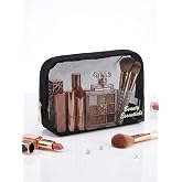 Beauty Essentials Şeffaf File Makyaj &Ccedil;antası - Siyah Transparan Kozmetik D&uuml;zenleyici ve Seyahat Tipi Makyaj Organizeri