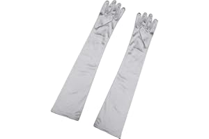 Allegra K - Guantes largos para mujer de los años 20, para fiesta de noche, guantes de dedo completo, elegantes guantes de ópera