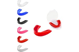 ACZET Mouth Guard Gum Shield Mouthguards for Adult Senior Junior Kids Youth Great School Combat Sports Soccer Hockey MMA Boxing Martial Arts Basketball (Adult(+12), Red)