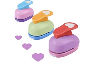 Ezydka Perforatrice Cuore 3 Pezzi Punzonatrice per Carta Cuore, Perforatrice Decorativa Cuore per Scrapbooking, Album, Carta(8mm 15mm 25mm)