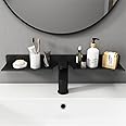 Azonee Bathroom Shelf, Acrylic Bathroom Shelf Organizer Over the Faucet, Over the Sink Shelf Bathroom Decor, Wall Mounted No Drilling Carbon Steel Shower Shelves, Suitable for Bathroom, Kitchen