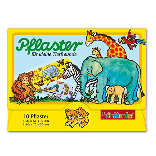 Preisvergleich Produktbild 10 Kinderpflaster * ZOOTIERE * von Lutz Mauder / / 14603 / / Pflaster Pflasterbriefchen Zoo Wilde Tiere