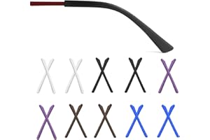 DHSWNNG Brillenbügel Überzug Silikon, 10 Paare Brillen Antirutsch Überzug Brillen Ohrbügel Reparatur Ohrpolster Ersatzteile Brillenersatzzubehör für Metall DünNne Sonnenbrillen Brillenbeine (5 Farben)