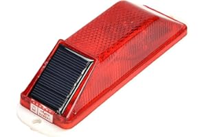 JIAKALAMO Solar Warning Light, Sensitive LED Warning Lamp Strobe Flash Warning Lamp Safety Road Signs Night Flash Traffic Light(Red)