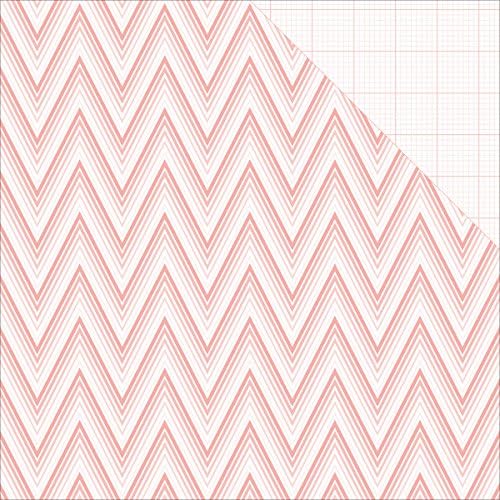 Teresa Collins 25 Sheets Ombre Chevron Project Pink Double-Sided Cardstock, 12 x 12