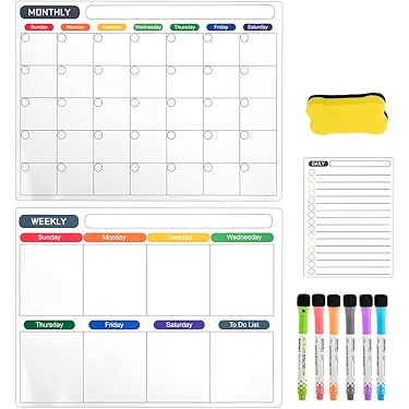 Agenda Settimanale In Acrilico Trasparente - Cancellabile, Con Penne Magnetiche, Per Casa E Ufficio - Foto 5