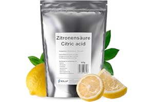 SOLUP Zitronensäure Pulver 900g I Citronensäure Zitronensäure Lebensmittelqualität I Citric acid Powder I Citronensäure Pulver Rein I Zitronenpulver zum Kochen zum Putzen natural Entkalker