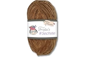 Frida's Wollhaus Frida's - 50 g - Sixième fil chenille pour bébé - Pour tricot et crochet - Amigurumi - Doux - 30 couleurs (765, marron clair)