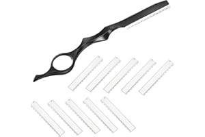 MUDDER 11 Pièces Rasoir de Coiffure Peigne à Effiler les Cheveux Peigne de Rasoir de Coupe avec Rasoirs de Rechange en Acier Inoxydable pour Utilisation de Maison Salon
