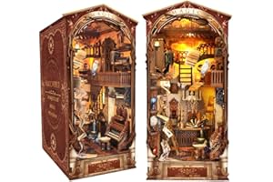 STRUCWOOD Magic Book Nook Kit 3D Wooden Puzzle for Adults Decorative Bookend Stand Book Nook Bookshelf Insert Bookcase Toy for Teenagers Gift Model Kits (Magic World)