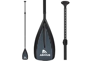 Abahub Pagaie Paddle Sup Paddle Rame Pagaie Télescopique 173-213cm Aluminium avec Revêtement PU pour Sup Planche Surf, Lame Plastique Nylon Noir/Bleu/Vert/Rouge/Orange/Jaune