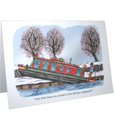 Narrow Boats Greetng Card Canal Boats Greetng Card Paper | Etsy