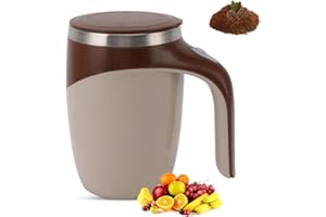 CICIGLOW Tazza di caffè con Agitazione Magnetica Automatica, Tazza di Miscelazione Elettrica Ricaricabile Tramite USB per Cacao al Latte in Viaggio da per Ufficio 380 Ml (Marrone)