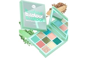 7DAYS Palette de Fards à paupières | Makeup Palettes de Fards à Paupières Bleu 9 Teintes Pigmentées Longue tenue avec Paillettes Dorées, 9g