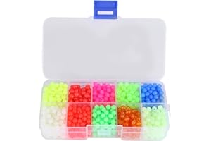 FAFEIMS 1000Pcs Glow Fishing Beads Luminous Round Beads Plastic Fishing Tackle Beads for Night Fishing