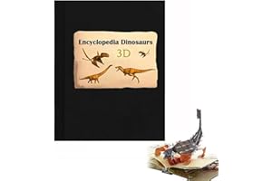 JOPWUE Encyclopédie 3D Prehistorica Dinosaures, livre pop-up interactif amusant, créatures préhistoriques, connaissances intéressantes, encyclopédie illustrée des dinosaures, cadeau pour les amateurs de