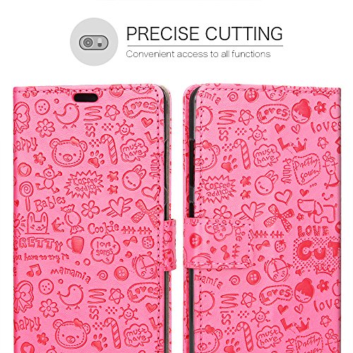 Funda Aquaris X   X Pro  RIFFUE   BQ X   X Pro Carcasa Libro Suave Delgada con Tapa Flip Dibujo Bonito de Piel Sint  tico   Silicona Moda Oso  Cierre Magn  tico  Billetera  Ranuras  Case para BQ Aquaris X   X Pro   5 2 Pulgadas   - Rosa
