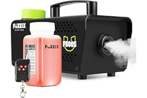 Fuzzix F500S Máquina de Humo, Mando a Distancia y 250ml de Líquido de Humo, Máquina de Humo de 500 W, Máquina de Niebla, Máquina de Humo para Fiestas, Bodas, Máquina de Niebla Halloween, Bares