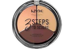 NYX PROFESSIONAL MAKEUP, puderpalett, 3 steg för att skulptera medium, 15 g