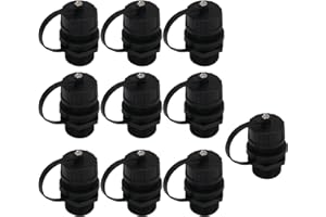 CNBTR Ethernet LAN Black IP68 Friendly M20 Stuffing Locknut Plastic RJ45 Underwater Gland Connector Set of 10