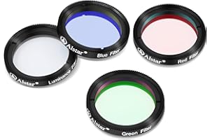 A ALSTAR Alstar Deluxe Telescope LRGB 1.25" Filter Kit - Colour Filter for Use with Monochrome CCD Cameras - For Stunning Astrophotographic Results