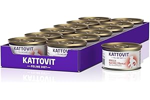 Kattovit - Karma dla kotów na mokro nerki/renal | mokra karma dla kotów wspomagająca czynność nerek dla dorosłych kotów. Karma dietetyczna jako pełnoporcjowa karma w puszce | 12 x 85 g jagnięciny