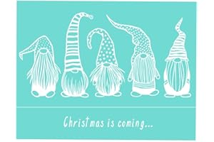 CHZIMADE 2020 Christmas Ornaments Self-Adhesive Silk Screen Stencil Printing Mesh Transfers for Bag, T-Shirts, Paper, Wall and Home Decoration 11"x8" 06#