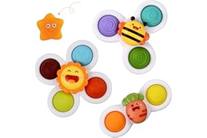 YIFOV Suction Cup Sensory Toys - Baby Bath, Flipping Board Release Stress and Anxiety Travel Toys for Kids, Silicone Sucker Toys Gifts for Toddlers