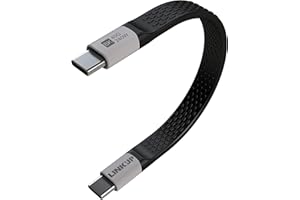 LINKUP - Cavo USB 4.0 240W 40Gbps Tipo-C Thunderbolt 4 [13cm] 8K@60Hz Ricarica e dati rapida Portatile Flessibile Power Bank Compatibile con iPhone 15/16 Pro/Max MacBook Pro/Air iPad Pro Galaxy S23