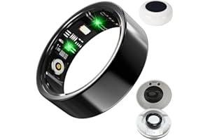 Hoorawwi Fitness Smart Ring for Men Women w/Sleep Heart Rate Blood Pressure Oxygen Monitor Waterproof Activity Tracker Pedometer Calories Step Counter Bluetooth Health Ring, Black #12