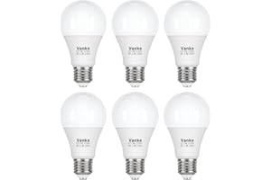 Vanke E27 Screw Bulb, Warm White 2700K Yellow Light, 60 Watts Equivalent, 9W ES LED Bulbs, Large Screw in Light Bulb, 806 Lumen, Non-Dimmable, Pack of 6