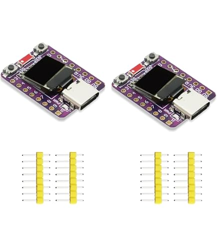 Binghe ESP32-C3 Module ESP32-C3 OLED Carte de développement avec 0.42 OLED Display et 2.4G WiFi Bluetooth 4MB Flash Port USB Type-C pour