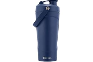 Autsel 750 ml metalowy shaker do białka z MixBall, stalowy shaker do białka z uchwytem, izolowany termos na wodę do siłowni, bez BPA