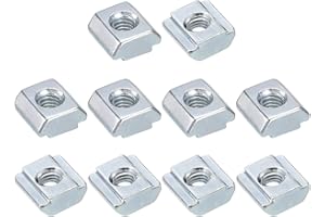 sourcing map T Nuts, 100pcs - Nickel Plated Carbon Steel T Slot Bolts, 2020 Series M4 Hammer Head Fastener, Sliding T Nuts for Aluminum Extrusion Profile (Silver)