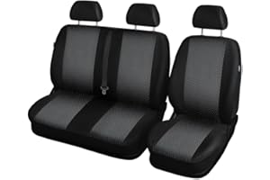 Mossa Housses de siège sur Mesure adaptées pour Renault Trafic II Van, Bus (2001-2014) Seulement Les sièges Avant - 1+2 - Housse Siege Voiture - Couverture Siege R1