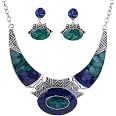 Parure Bijou Vintage Couleur Or - Collier Et Boucles D'oreilles Déco Relief *5034