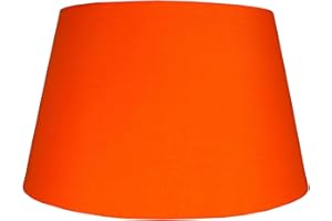 LOXTON LIGHTING Cotton Drum Shade - Burnt Orange (12inch 30cm Dia) - Ceiling Lampshade or Shade for Table Lamp for Living Rooms, Bedrooms, Halls