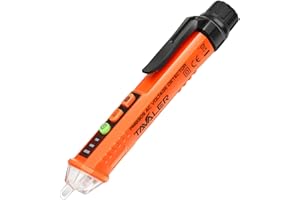 Berührungsloser Spannungsprüfer/Phasenprüfer, Tavaler Kontaktloser Stromprüfer Berührungslos AC 12V-1000V/48V-1000V Stromtester mit akustischer Summer, Taschenlampe und Lichtanzeige