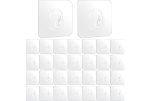 KICQOM Self Adhesive Hooks,30 Packs Extra Strong Sticky Hooks for Hanging,Heavy Duty Stick On Hooks,Wall Mounted Hooks for Bathroom,Kitchen,Closet,Office,Hanging Coat Cloth Towel Key Decorations